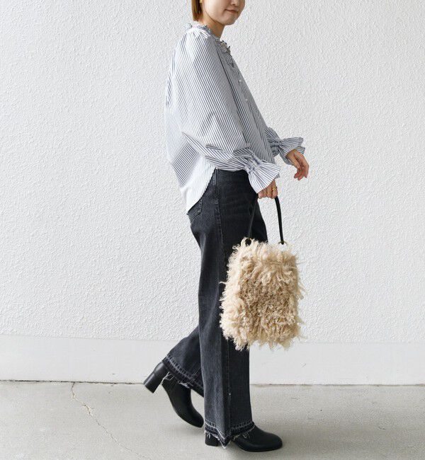 SHIPS for women「【WEB限定】〈手洗い可能〉 シャーリング Vネック 長袖 ブラウス」|シャツ・ブラウス|