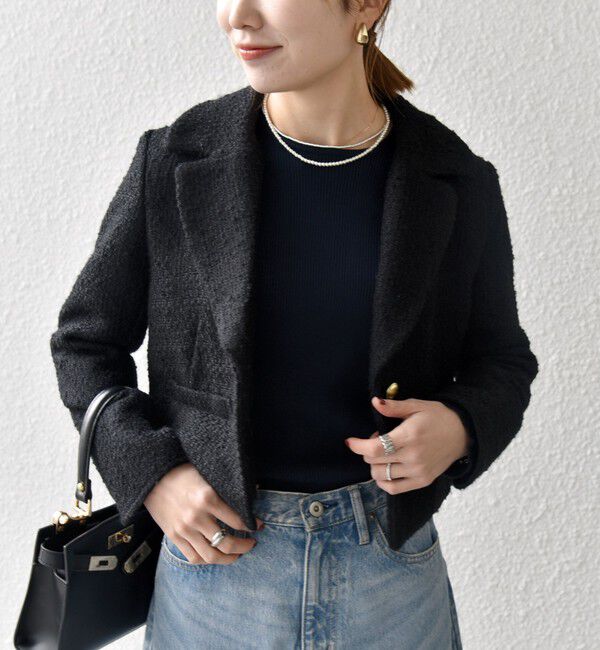 SHIPS any「SHIPS any: モール ツイード ショート テーラード ジャケット」|テーラードジャケット|