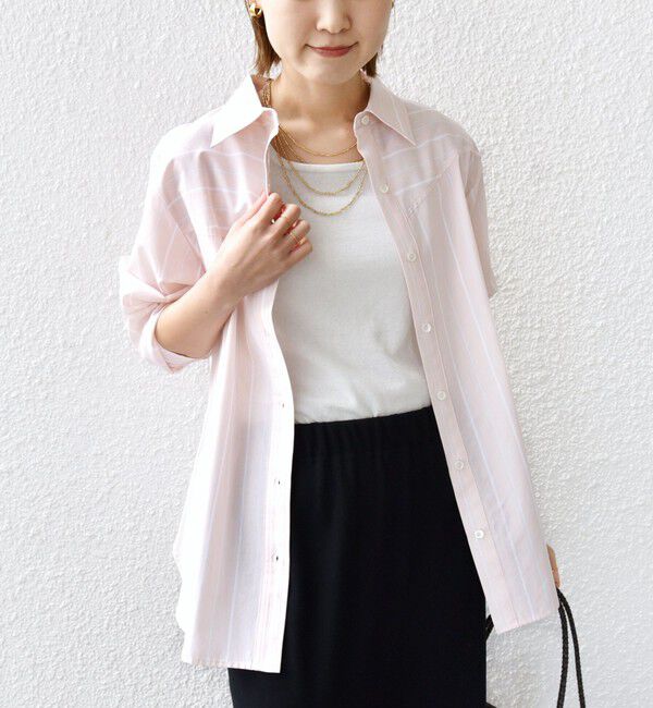 SHIPS for women「【WEB限定】〈洗濯機可能〉アシンメトリー ストライプ シャツ」|シャツ・ブラウス|