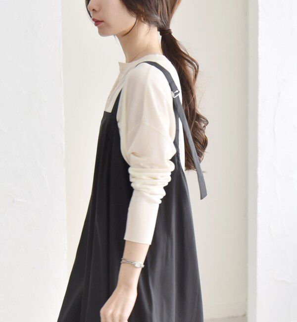 quaranciel「quaranciel:〈手洗い可能〉バックオープン ギャザー フレア ジャンパー スカート」|ワンピース|