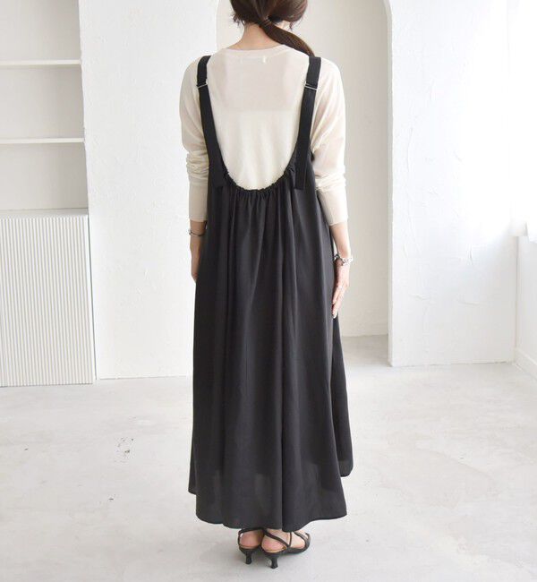 quaranciel「quaranciel:〈手洗い可能〉バックオープン ギャザー フレア ジャンパー スカート」|ワンピース|