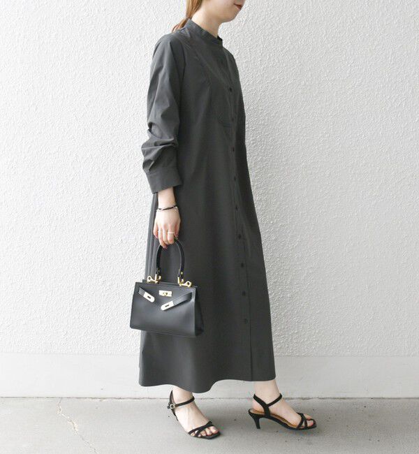 SHIPS any「SHIPS any:〈洗濯機可能〉タイプライター スタンドカラー シャツ ワンピース」|ワンピース|