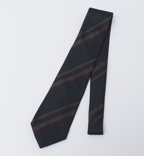 SHIPS「Puccini: シルク ラスティック ストライプ ネクタイ」|ネクタイ・蝶ネクタイ|ネイビー