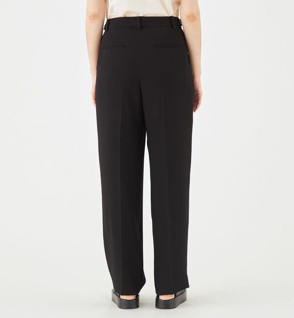 MACPHEE「バックサテンジョーゼット タックテーパードパンツ」|スラックス|