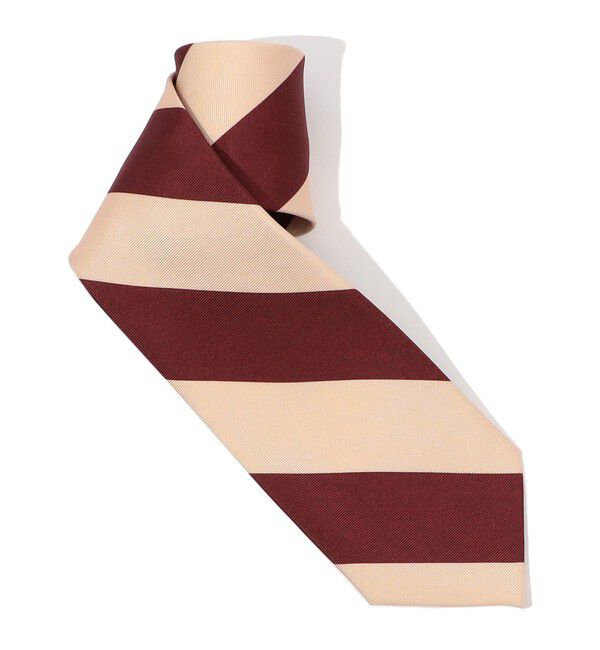 TOMORROWLAND GOODS「ERRICO FORMICOLA シルクプリント レジメンタルストライプ ネクタイ」|ネクタイ・蝶ネクタイ|36 ベージュ系