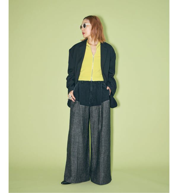  「TANAKA 別注 COMBI WIDE TROUSERS ST-232CS-HE[herringbone]：デニムパンツ」|デニム|