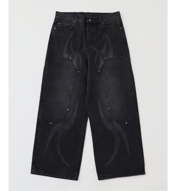 JOINT WORKS「SUPPLIER / サプライヤー  TRIBAL DOUBLE KNEE BAGGY JEANS」|デニム|ブラック