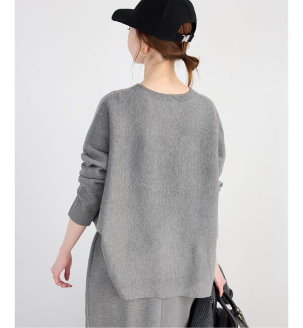 SLOBE IENA「《セットアップ対応可/WEB限定/追加》コットンダブルフェイスプルオーバー」|ニット・セーター|