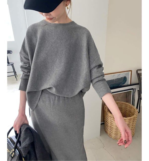 SLOBE IENA「《セットアップ対応可/WEB限定/追加》コットンダブルフェイスプルオーバー」|ニット・セーター|