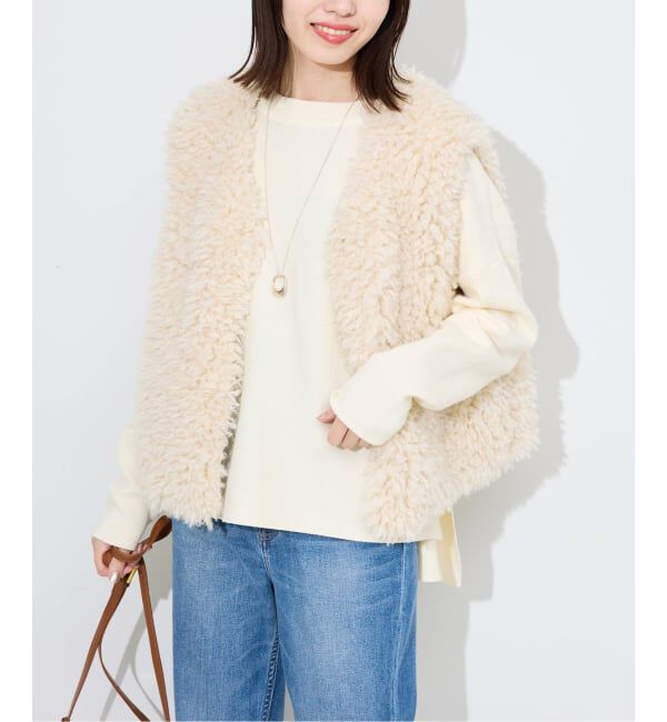 SLOBE IENA「《セットアップ対応可/WEB限定/追加》コットンダブルフェイスプルオーバー」|ニット・セーター|