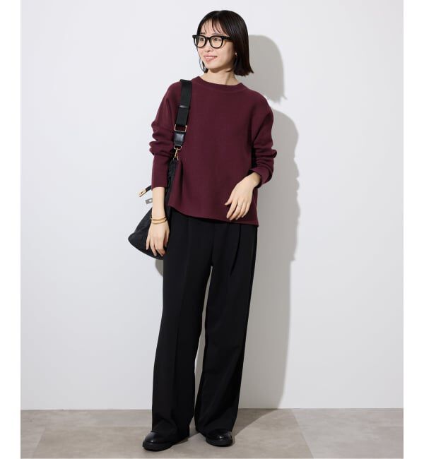 SLOBE IENA「《セットアップ対応可/WEB限定/追加》コットンダブルフェイスプルオーバー」|ニット・セーター|