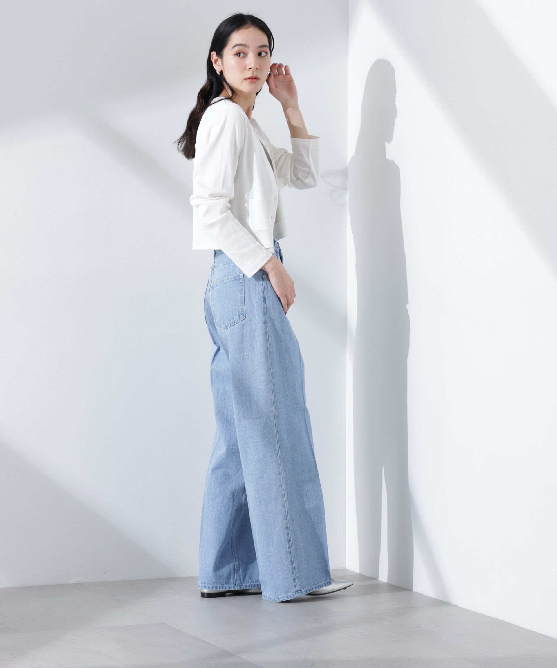 nano･universe「ハイウエストデニム（セットアップ可）」|チノ|