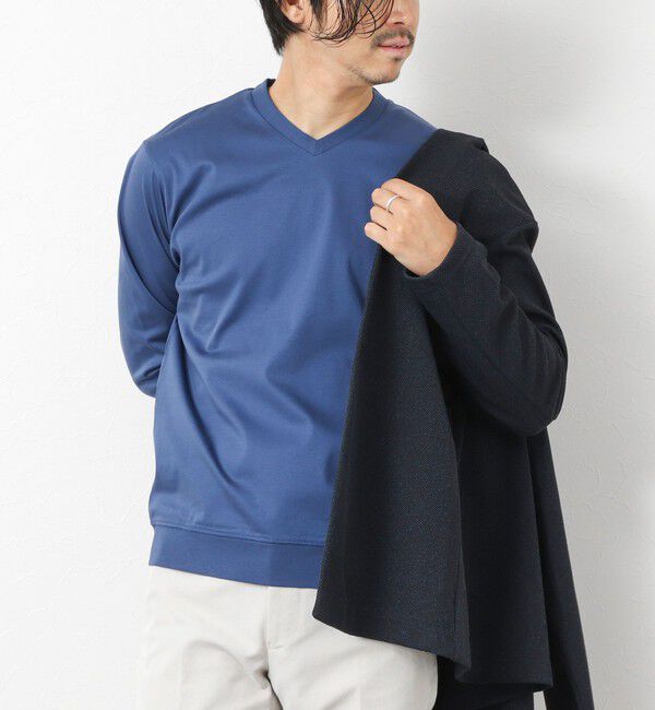 NOLLEY'S goodman「《ビジカジ対応》シルケットスムースドレスL/S V Tシャツ 25AW」|Tシャツ・カットソー|