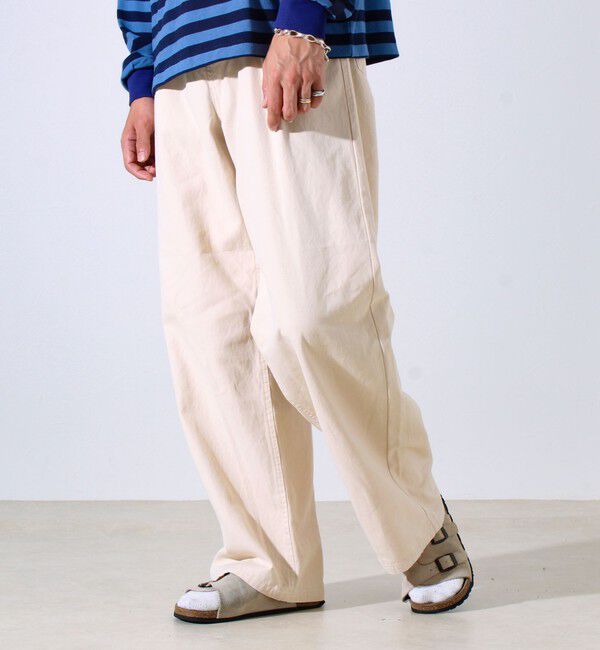 GLOSTER「【ワイド好き必見】ダック地 ワイドシルエットパンツ」|チノ|