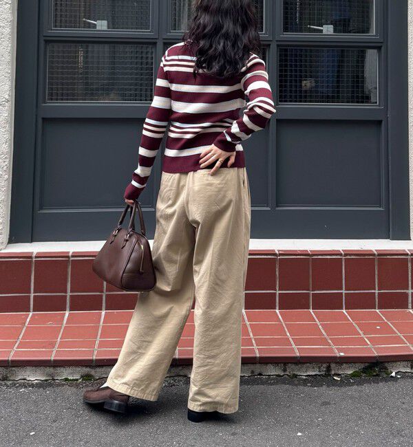 fredy emue「マルチボーダー衿付きリブニット」|ニット・セーター|