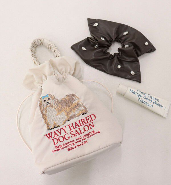 fredy emue「【JOli JOli/ジョリジョリ】刺しゅう巾着バッグ」|ハンドバッグ|ベージュ