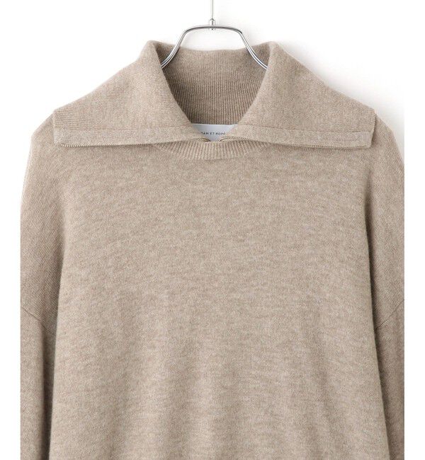 ADAM ET ROPE'「カシミア混ZIPタートルネックプルオーバー」|ニット・セーター|