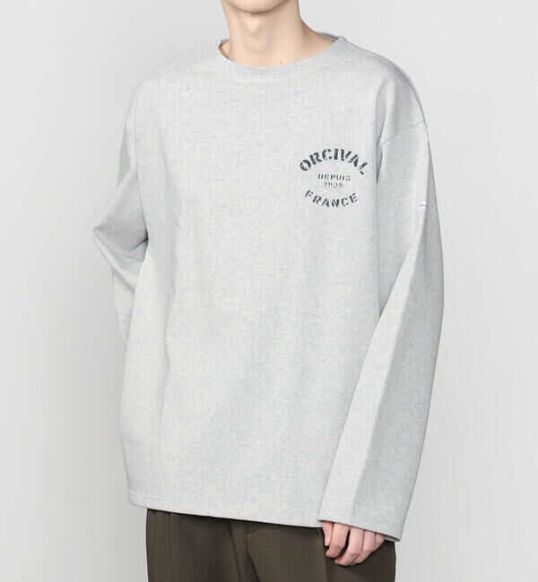 ORCIVAL「ORCIVAL | コットンロード クルーネック ロゴプリントバスクシャツ MEN」|Tシャツ・カットソー|GREY系1