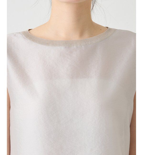 Drawing Numbers「【Drawing Numbers】シャイニーシースルーノースリーブブラウス」|シャツ・ブラウス|