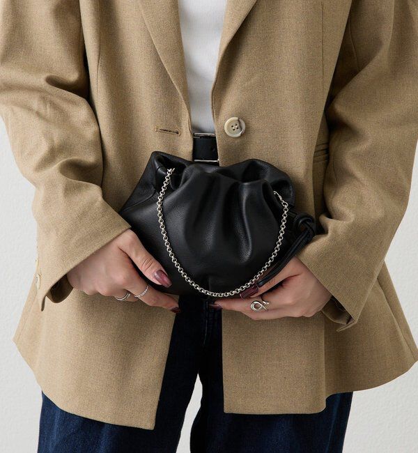  「レザー巾着4WAYミニショルダーバッグ」|ショルダー・メッセンジャー|