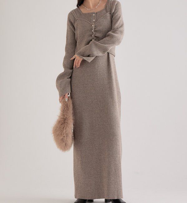  「ニットビスチェ付き ワンピース」|ワンピース|