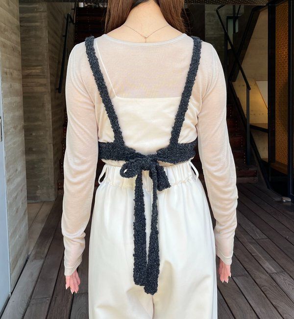  「【WEB限定/セットアイテム】クロスビスチェ&times;シアーカーディガン」|Tシャツ・カットソー|