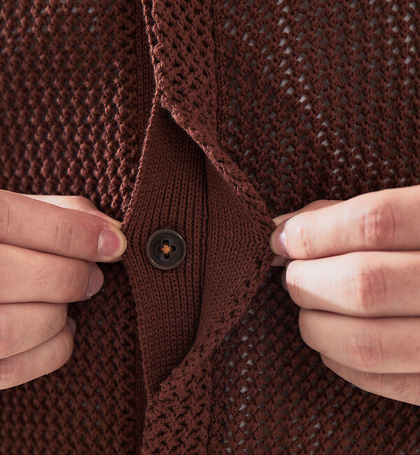 ABAHOUSE「メッシュニット ポロ カーディガン / サマーニット」|カーディガン|