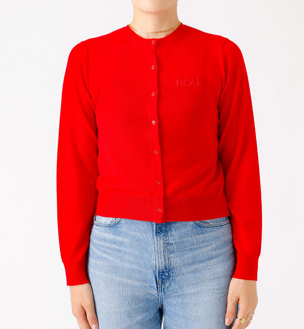 Rouge vif「ロゴ刺繍カーディガン」|カーディガン|