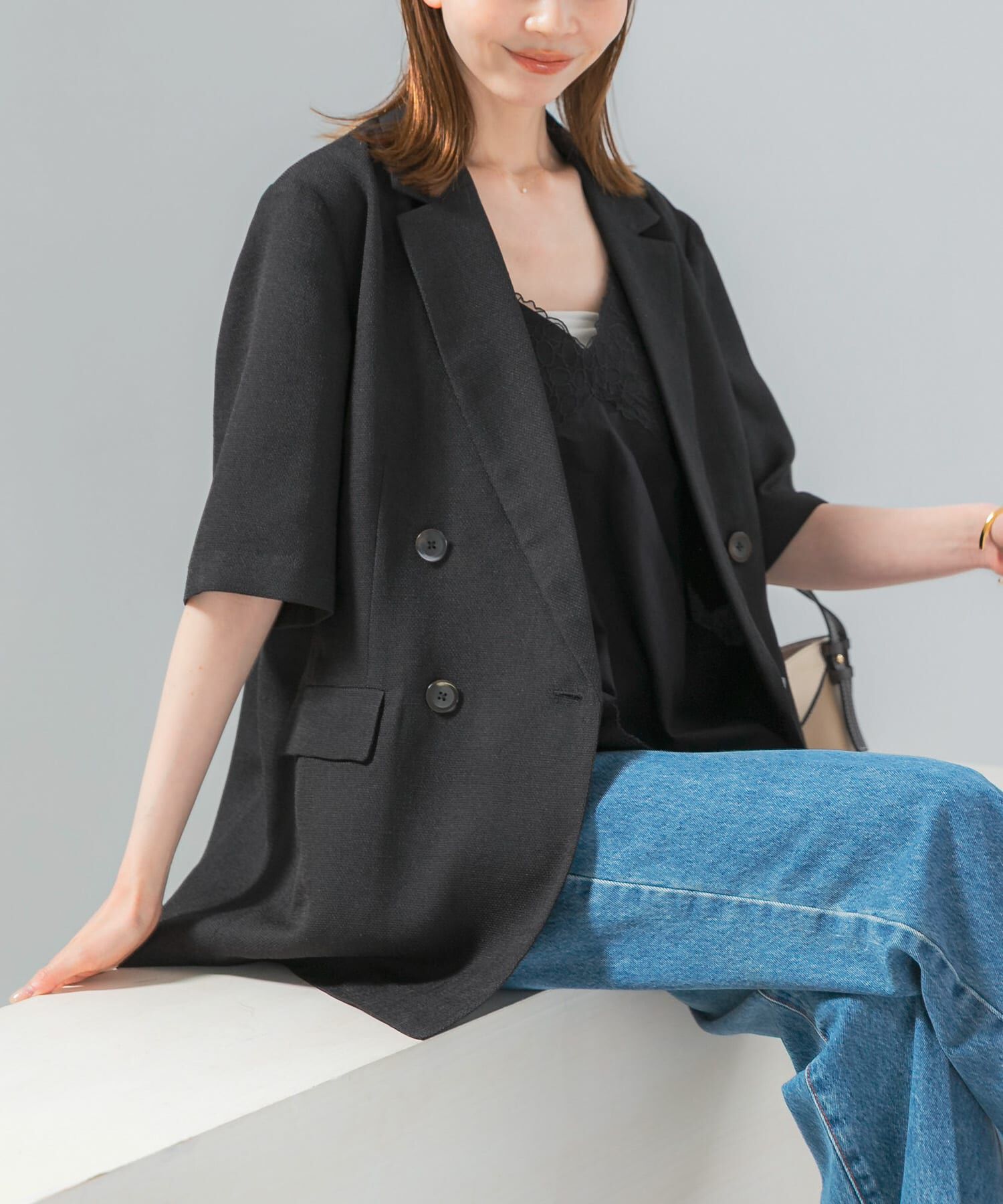 URBAN RESEARCH ROSSO「防シワ リネンライクハーフスリーブジャケット」|その他|