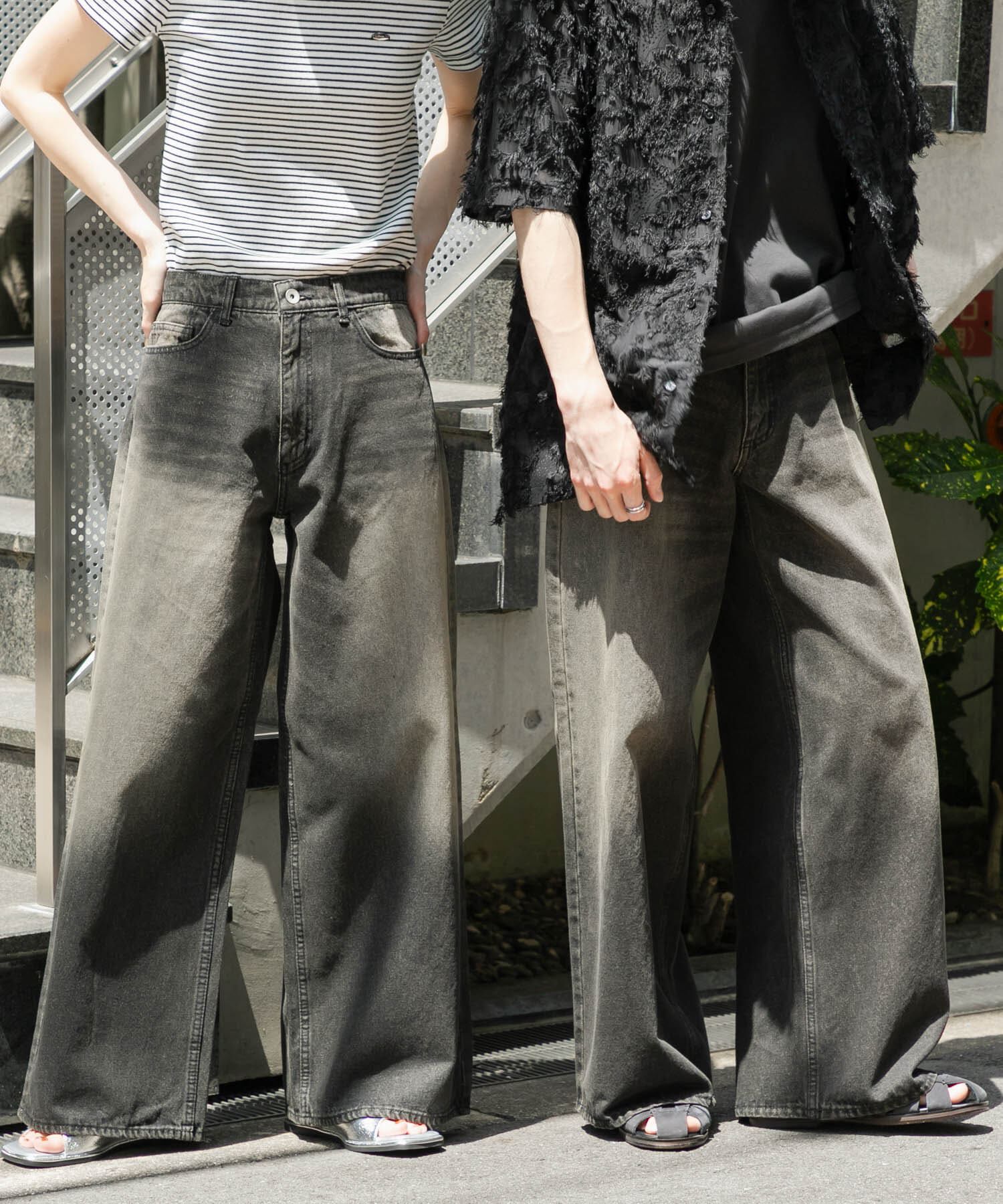 SENSE OF PLACE by URBAN RESEARCH「『ユニセックス』ヴィンテージライクデニムワイドパンツ」|デニム|