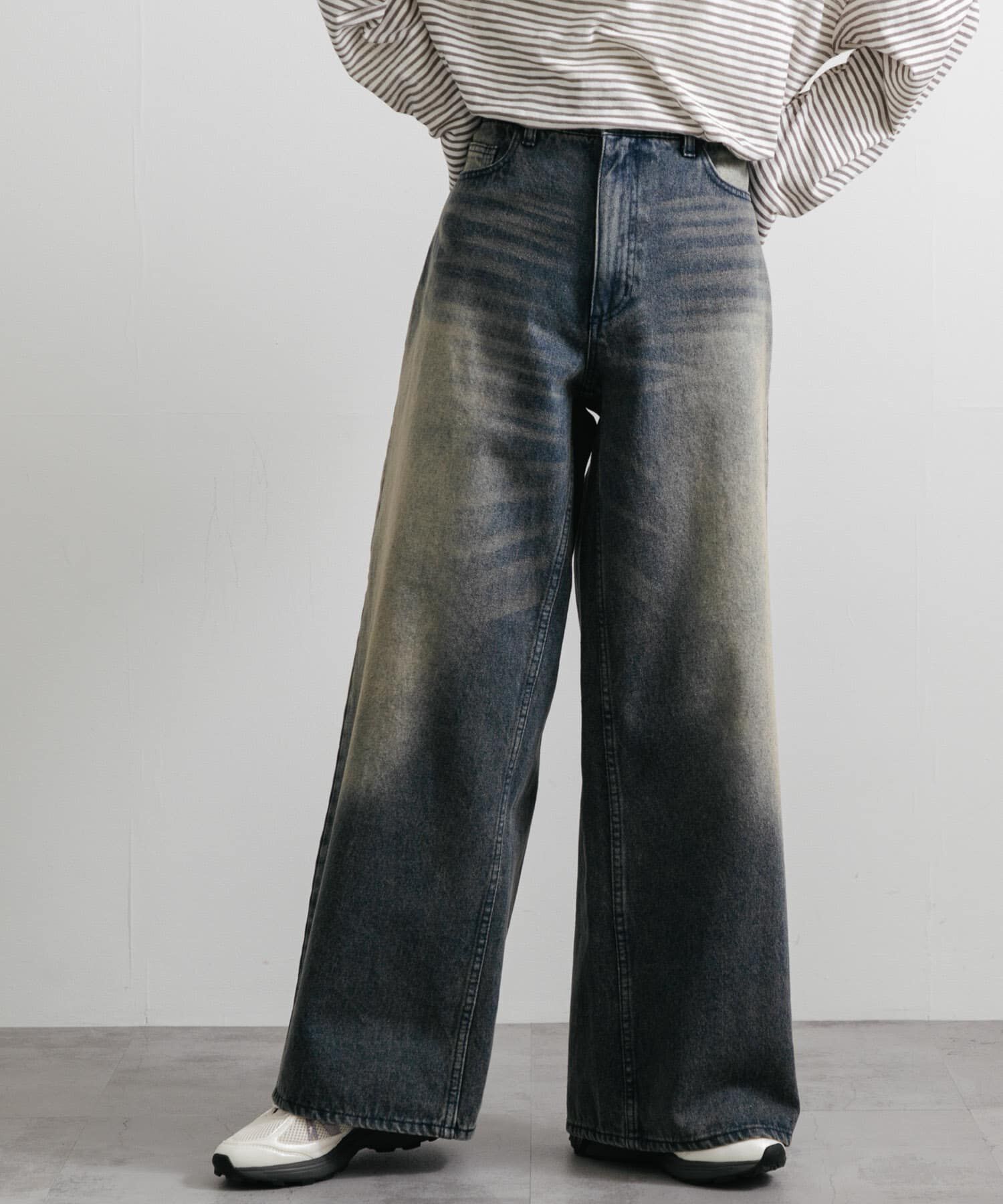 SENSE OF PLACE by URBAN RESEARCH「『ユニセックス』ヴィンテージライクデニムワイドパンツ」|デニム|
