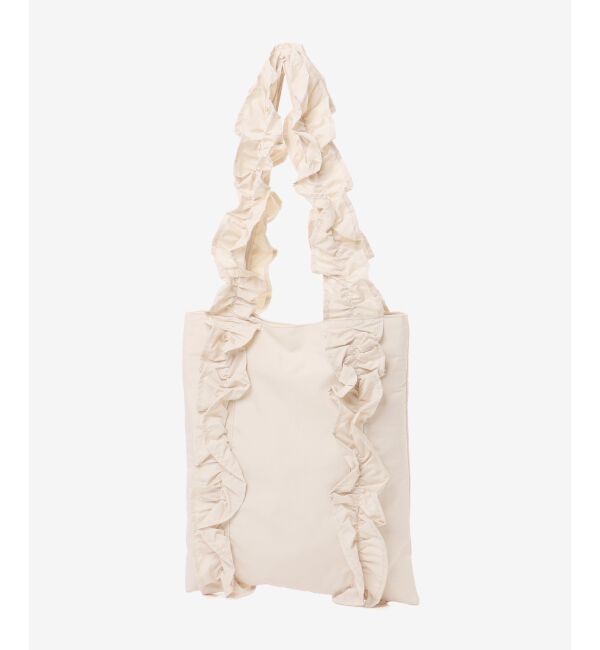 MAJESTICLEGON「ボリュームフリルハンドルトート」|トートバッグ|アイボリー