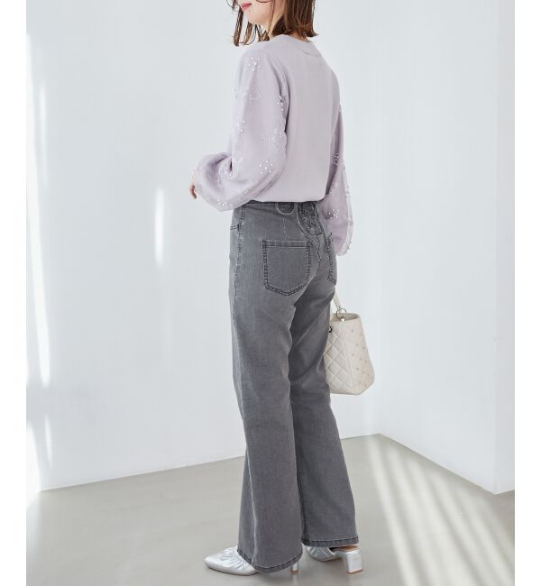  「パールチュールスリーブニット」|ニット・セーター|