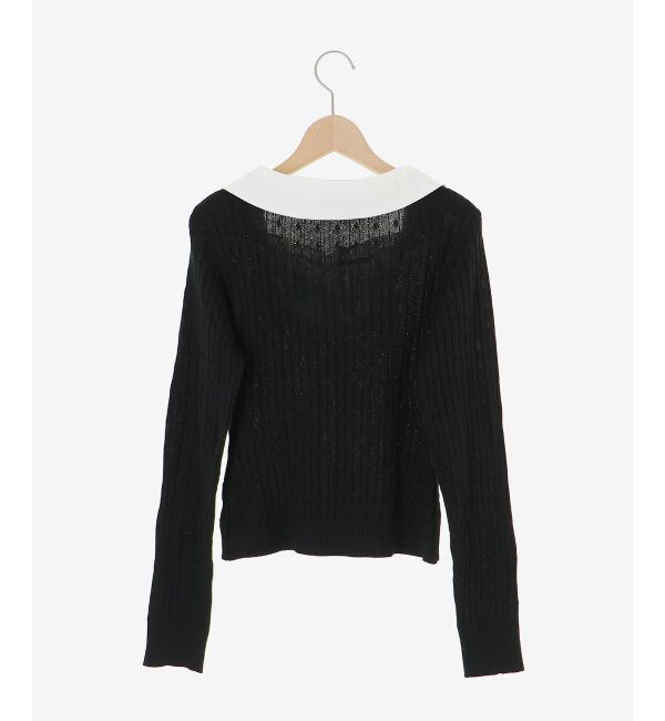  「◎チェックリボンレイヤードライクニット」|ニット・セーター|