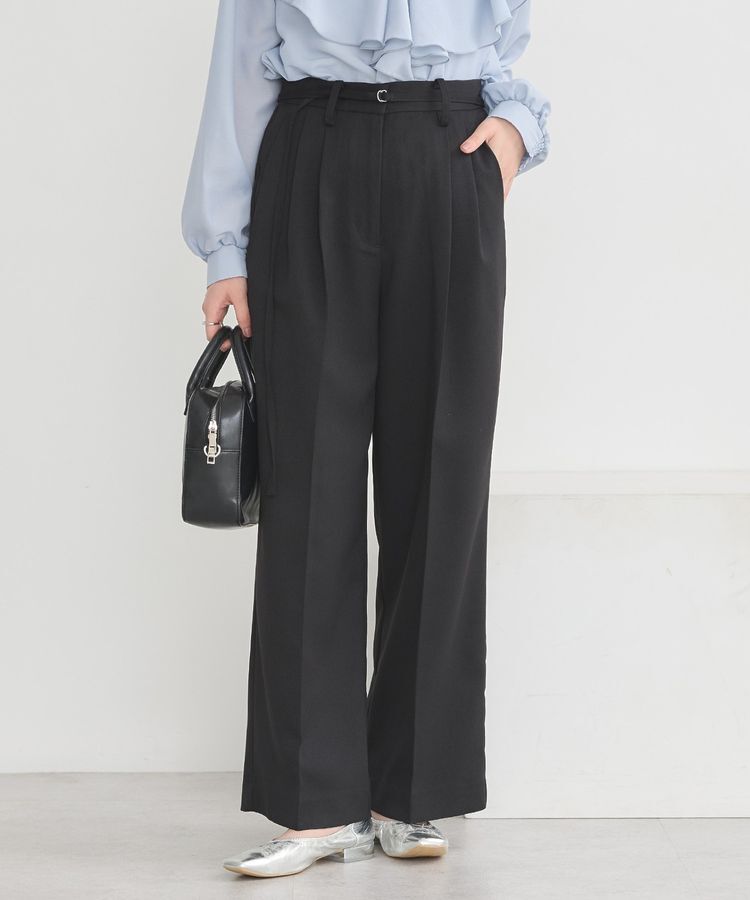 earth music&ecology「ベルトタックパンツ」|その他|Black