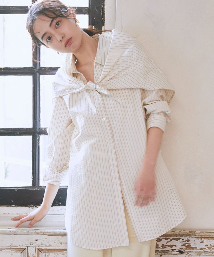 earth music&ecology「スカーフ付きスキッパーシャツ」|シャツ・ブラウス|