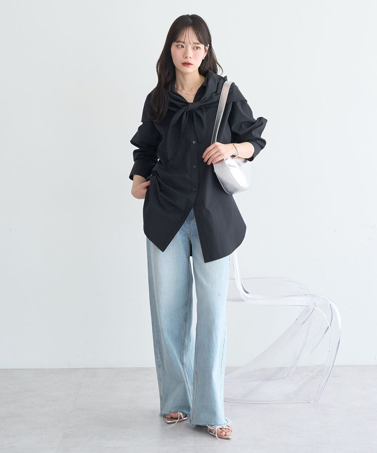 earth music&ecology「スカーフ付きスキッパーシャツ」|シャツ・ブラウス|