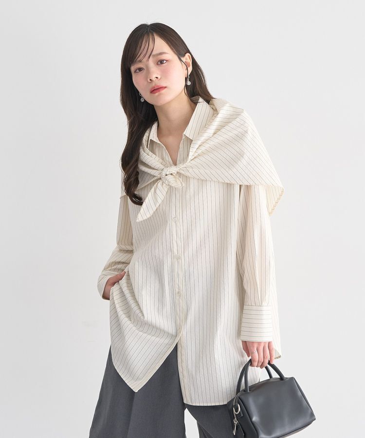 earth music&ecology「スカーフ付きスキッパーシャツ」|シャツ・ブラウス|