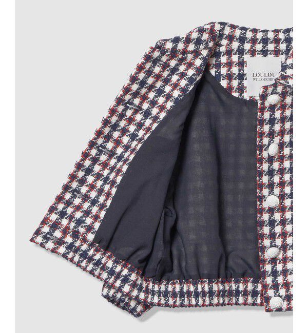 LOULOU WILLOUGHBY「【LOULOU WILLOUGHBY】トリコロールツイードブルゾン」|ブルゾン・スタジャン|