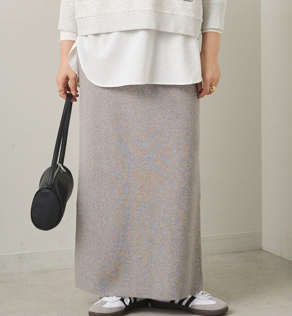  「【Du noir】総針ニットナロースカート」|スカート|グレー