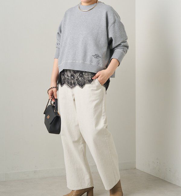  「ロゴ刺繍ショートスウェット」|プルオーバー|