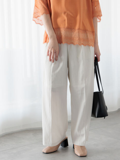 Te chichi TERRASSE「タックワイドパンツ《2025summer catalog item》」|その他|オフホワイト