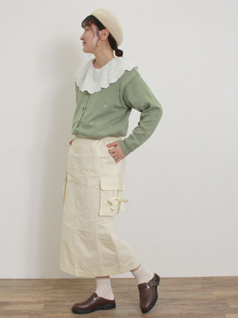 Samansa Mos2「リボン刺繍カーディガン」|カーディガン|