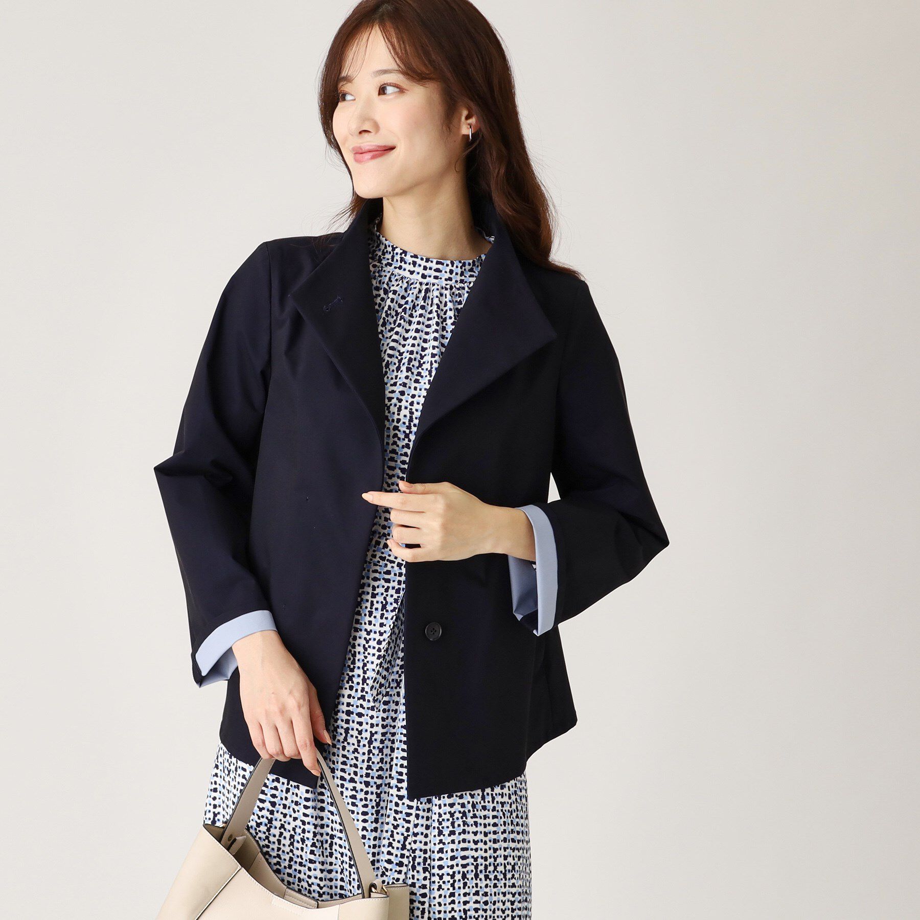 COUP DE CHANCE「【洗える】配色使いショート丈コート」|その他|