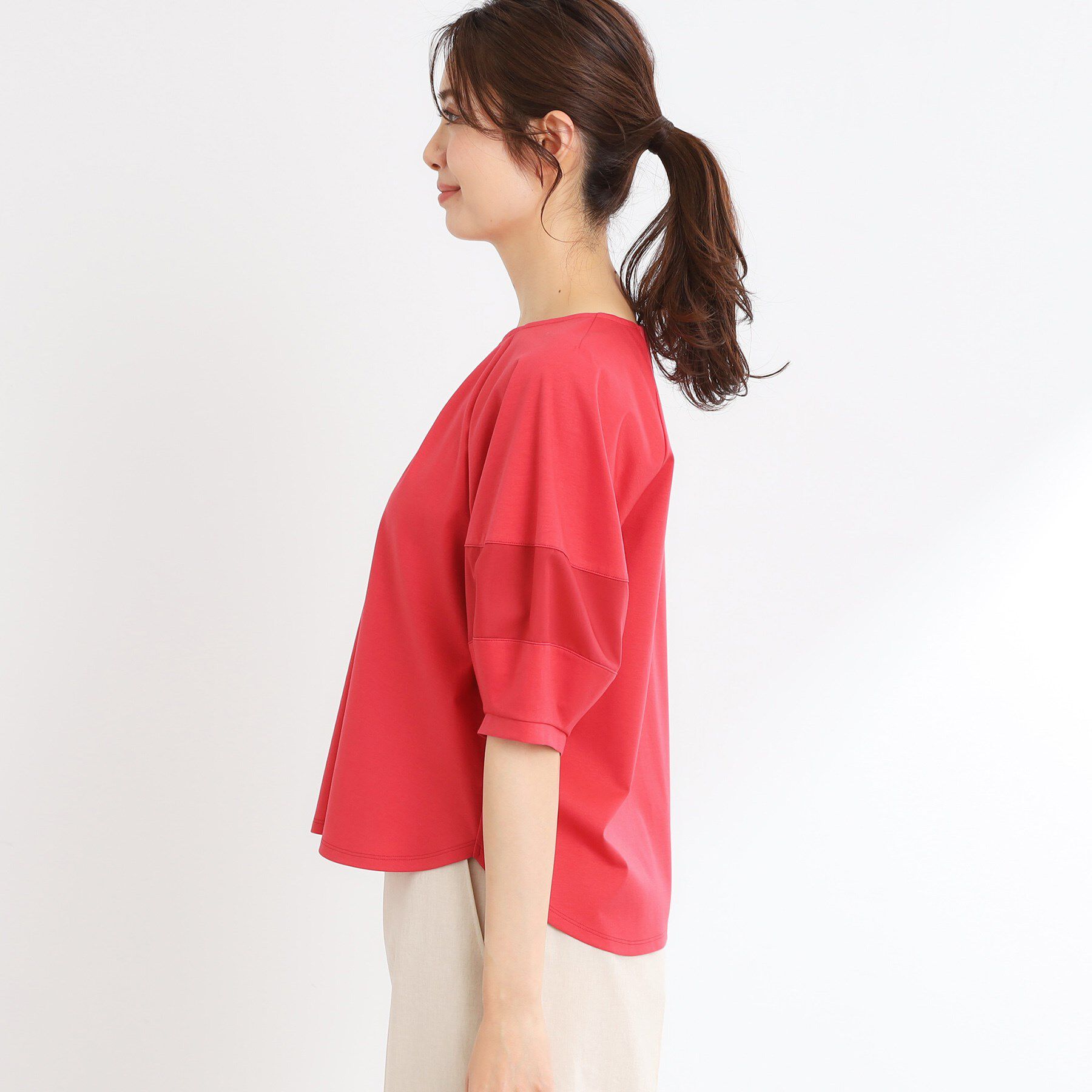 Reflect「【マシンウォッシュ可】キレイめラグランスリーブジャージ」|Tシャツ・カットソー|