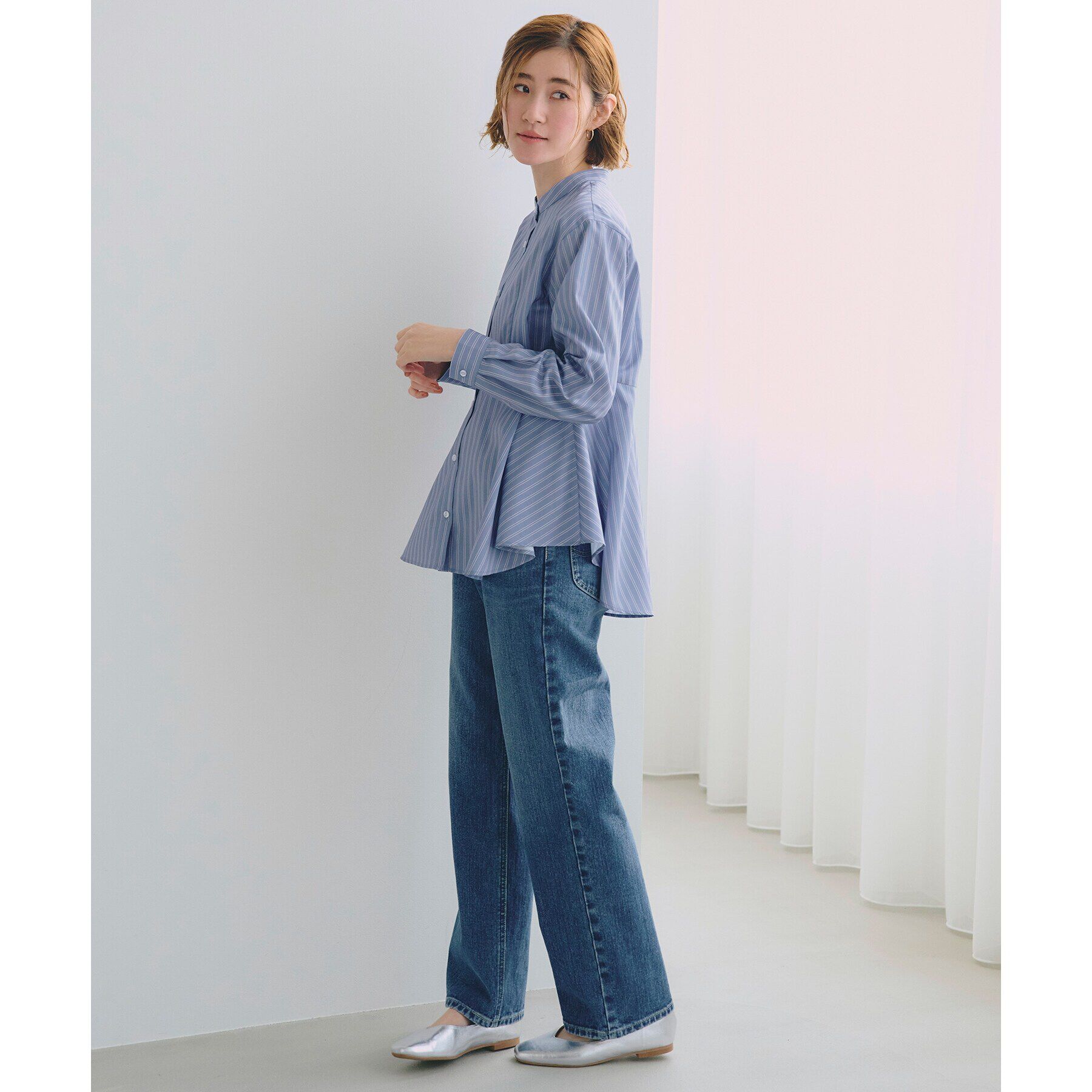 grove「ペプラムスタンドネックシャツ」|シャツ・ブラウス|