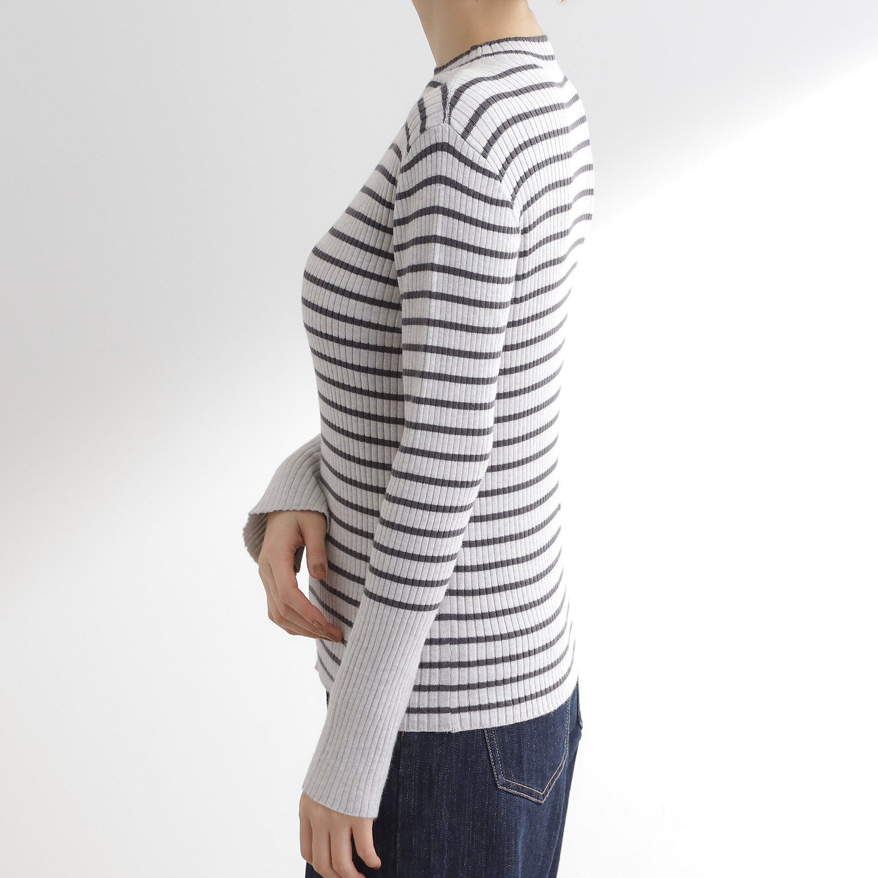 grove「【吸湿発熱／帯電防止】ハイネックリブプルオーバー」|ニット・セーター|