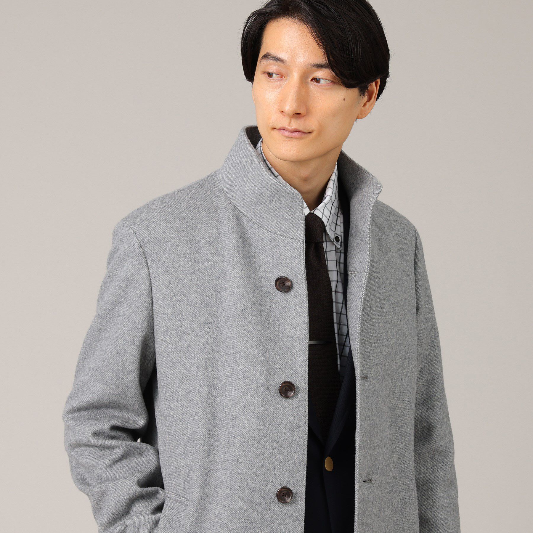 TAKEO KIKUCHI「【ウールカシミヤブレンド】ビーバー調 スタンドカラー コート」|その他|