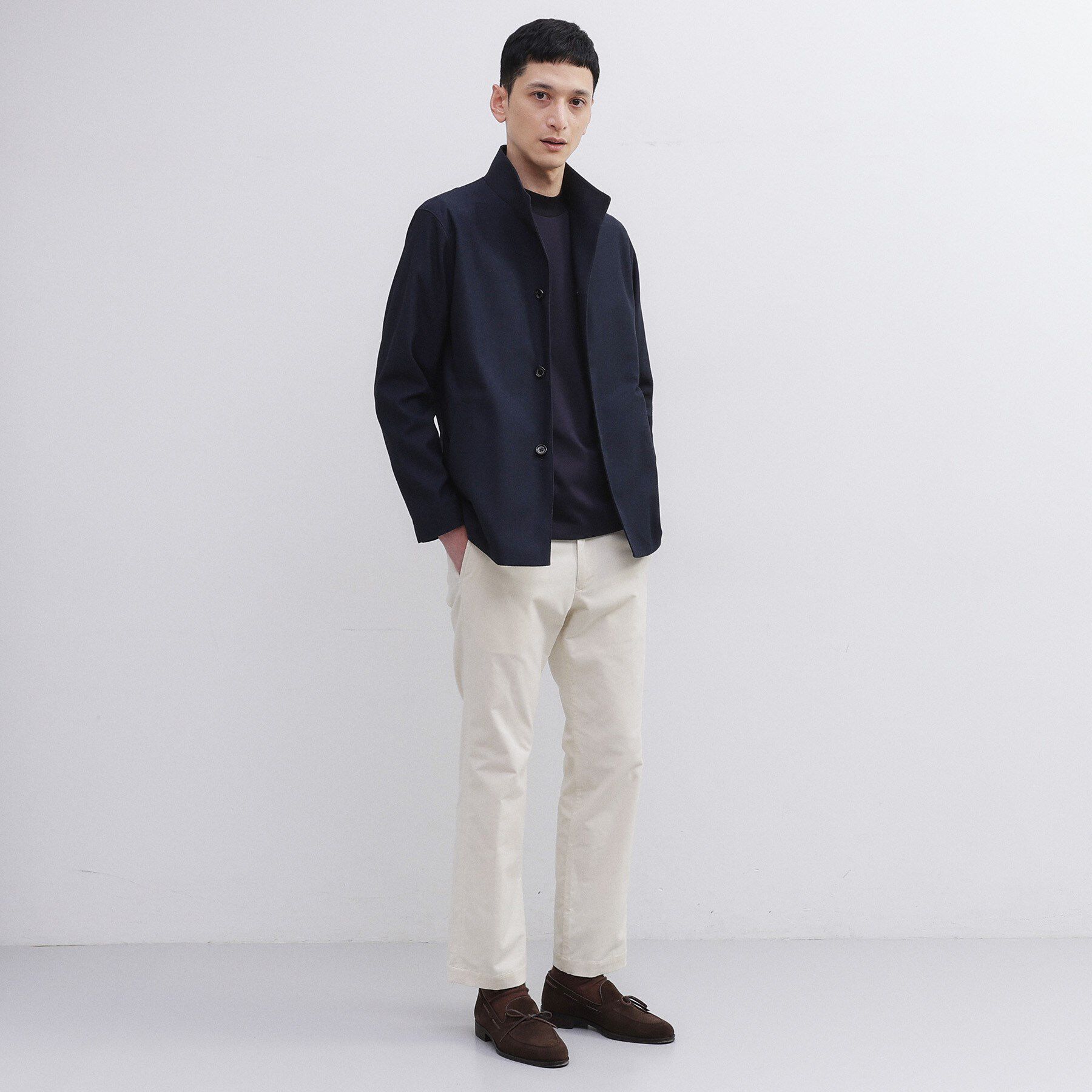 TAKEO KIKUCHI「ツイルジャージー イタリアンカラージャケット」|ブルゾン・スタジャン|