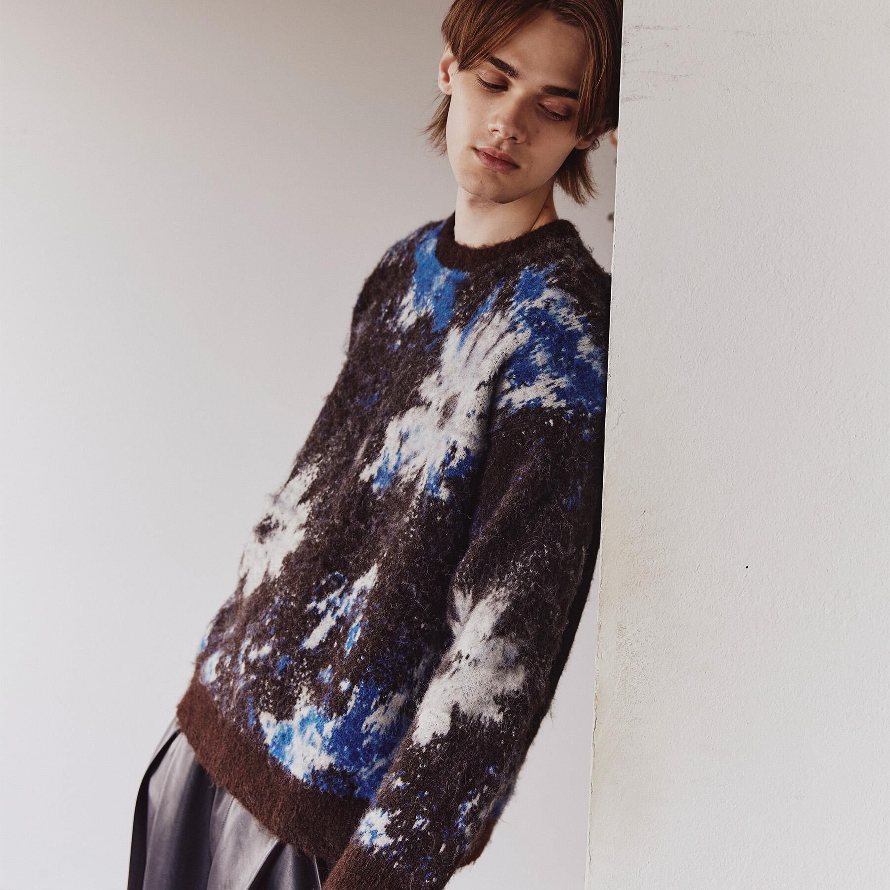 tk.TAKEO KIKUCHI「アブストフラワーシャギーニットプルオーバー」|ニット・セーター|ブラウン(044)